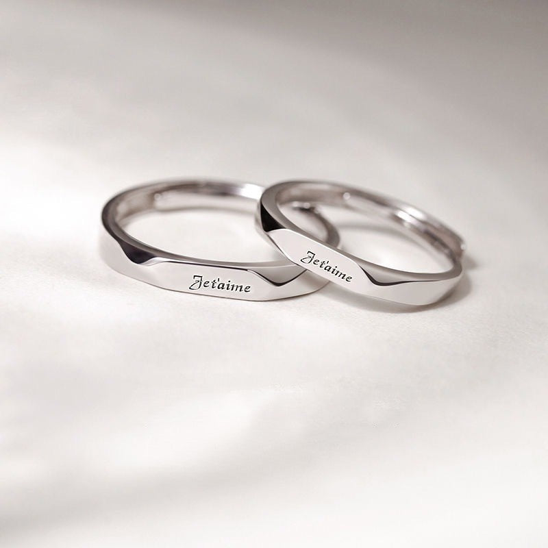 Novo anel ajustável de casal, cor prata, sol e lua — anel aberto para mulheres e homens, ideal para casamento, moda, joias e presentes.