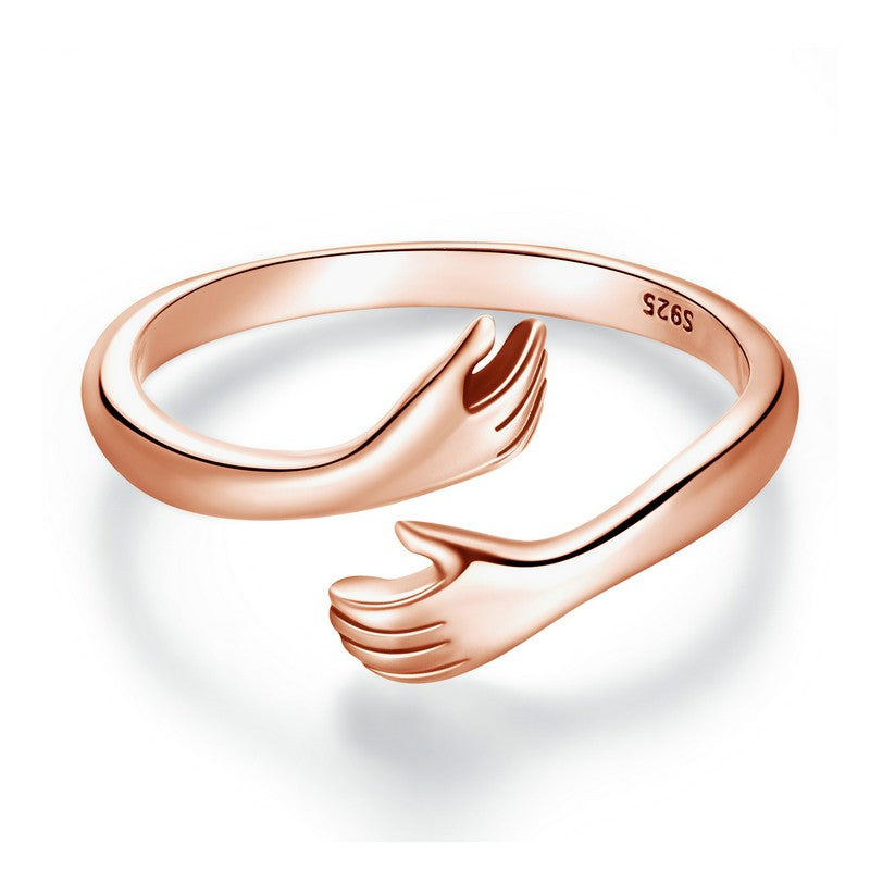 Anel Ajustável Bamoer 925 em Prata Esterlina – Perfeito para Transmitir Amor e Calor, Disponível em 3 Cores.
